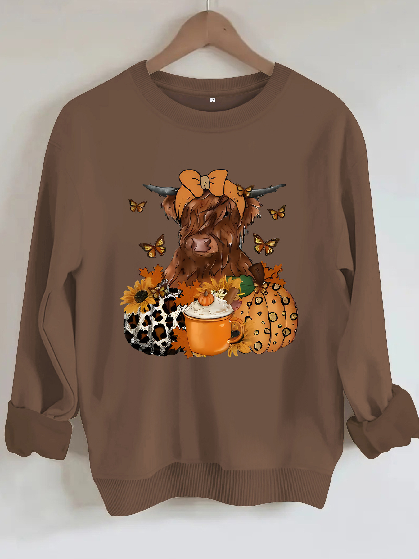 Highland cattle print round neck sportswear — imagen 9