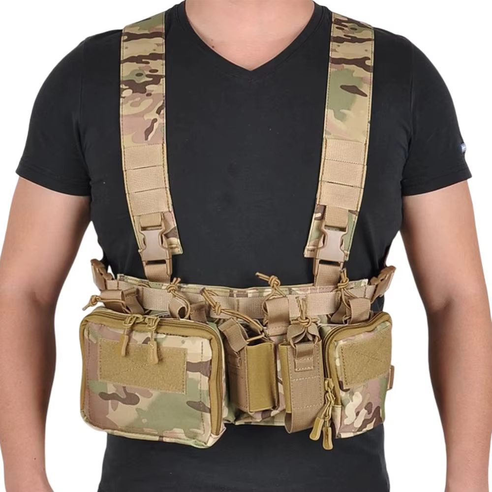 Vestido de Táctico para Pecho con Bolsillos Multifuncionales - Rig de Campo con Cinturón Camuflado y Resistencia a Abrasiones — imagen 2
