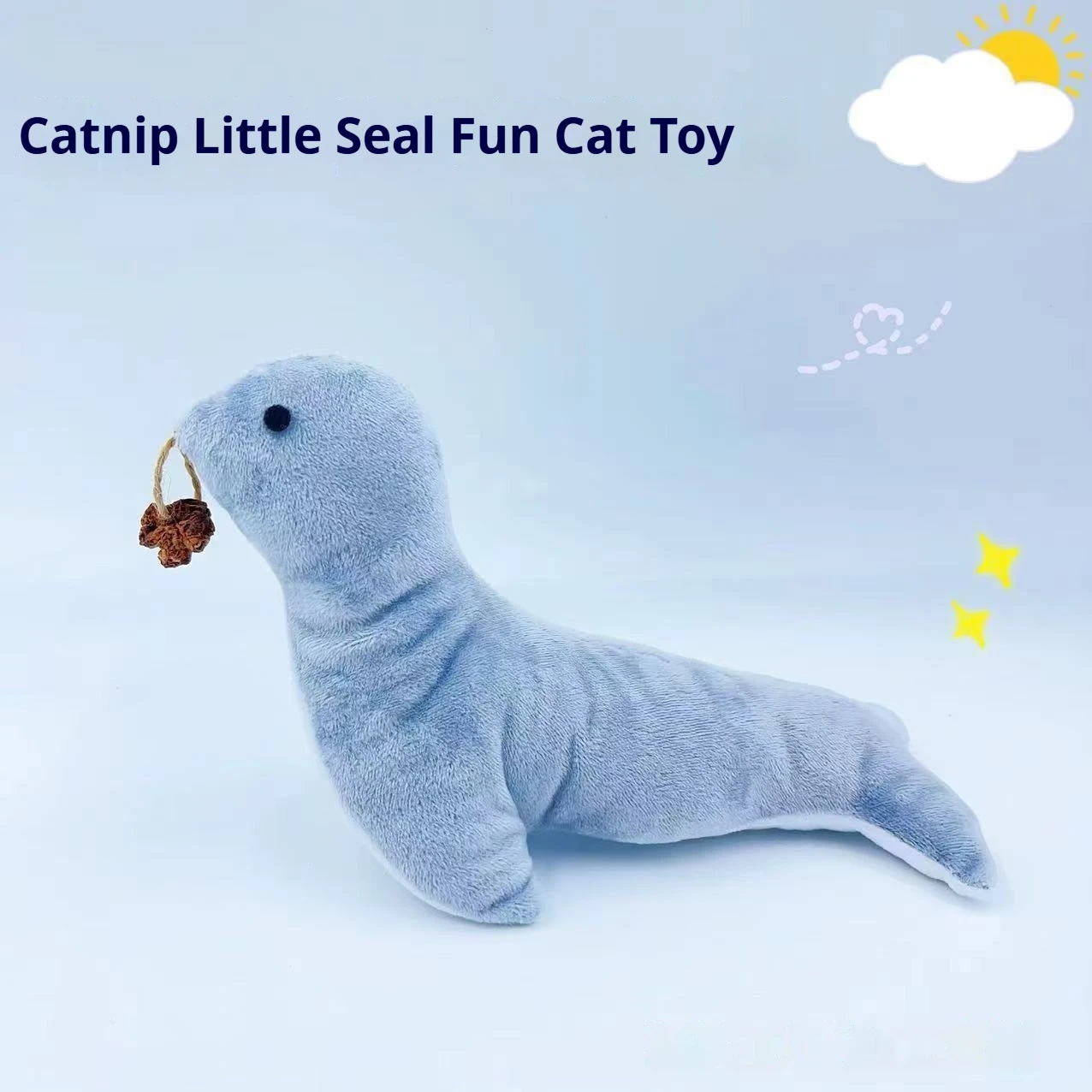 Juguetes para Mascotas Gato León Marino de Peluche con Sonido de Campana Dientes Rascando Cenicero y Fresa para Estimular a los Gatos — imagen 1