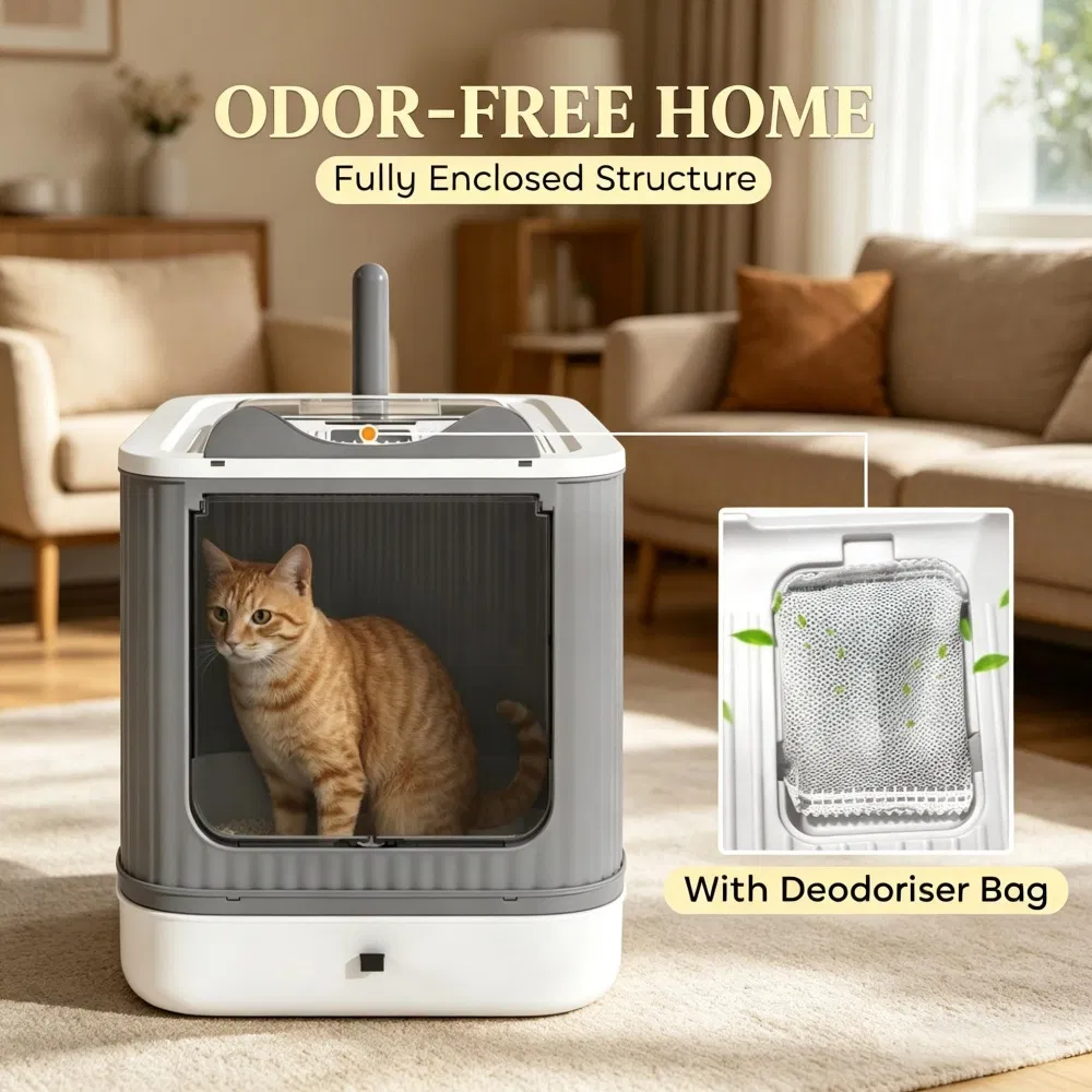 Cat Litter Box with Adjustable Front 17.5 Inches X 13.6 Inches X 15.9 Inches — image 5