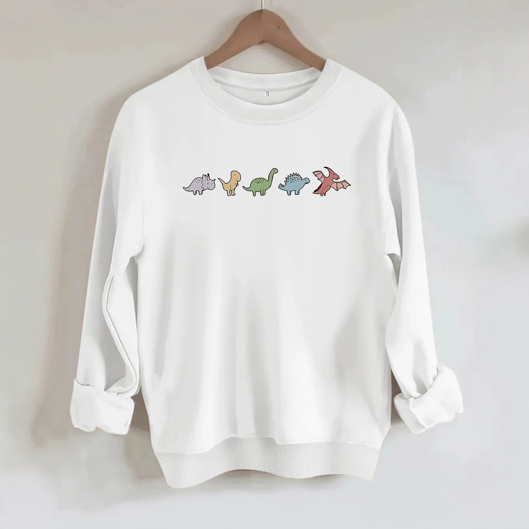 Dinosaur printed fleece hoodie for women — image 4