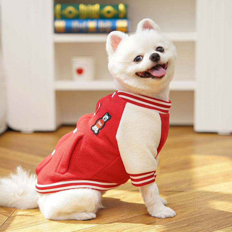 Fleece Dog/Cat Outdoor Jacket - Small/Medium Pets, D-Ring & Buttons — image 5