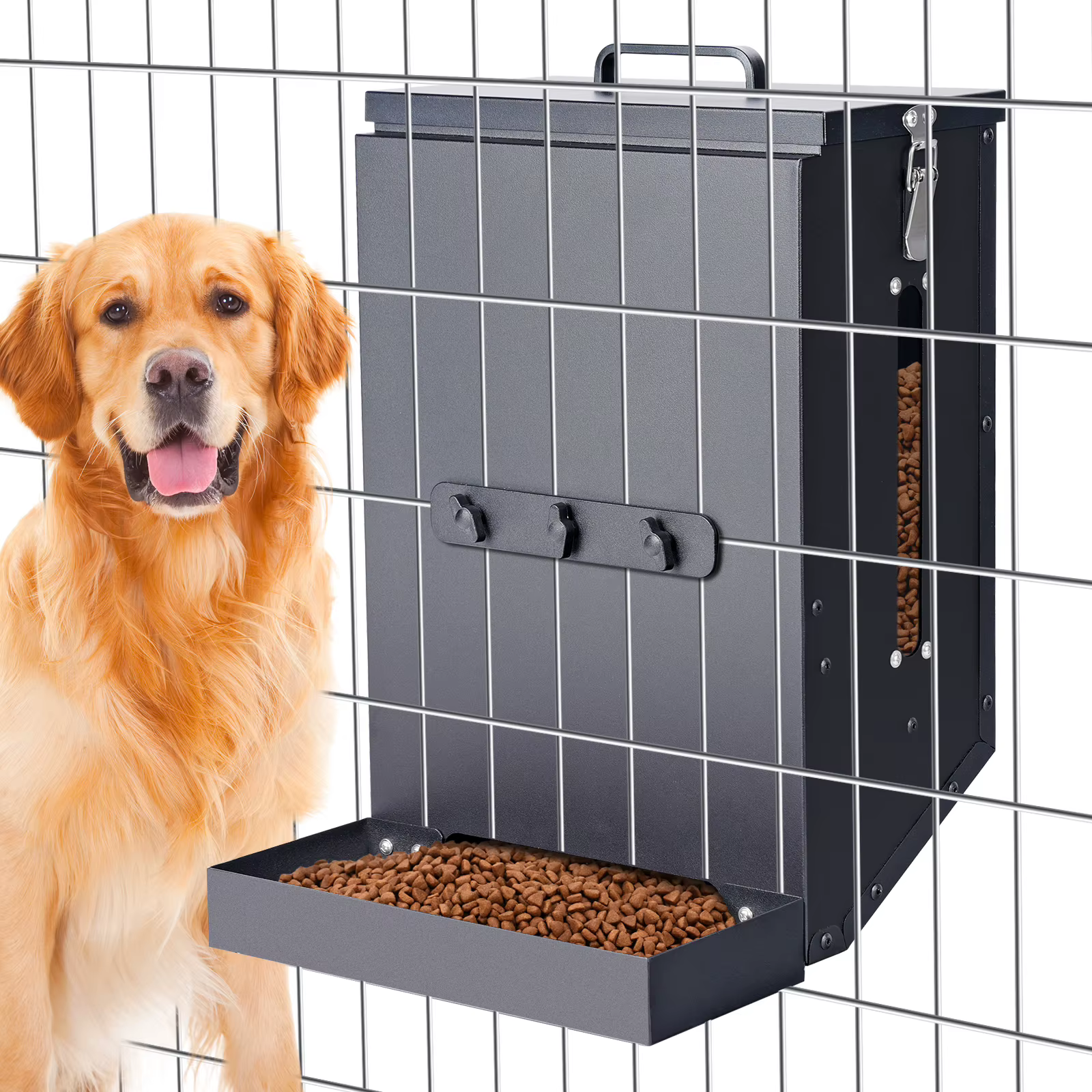 Bolita de Alimento para Perros Grande con Cuelgue en Acero Inoxidable para Caja o Jaula - Dispensador de Comida Sin Derrames para Mascotas — imagen 2