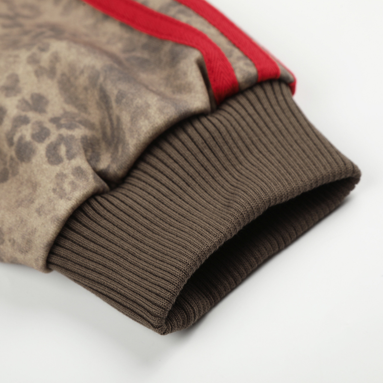 Maillard Leopard Print Hooded Zip-Up Sweatshirt, Loose Fit Top with Three Stripes Letter Embroidery — image 4