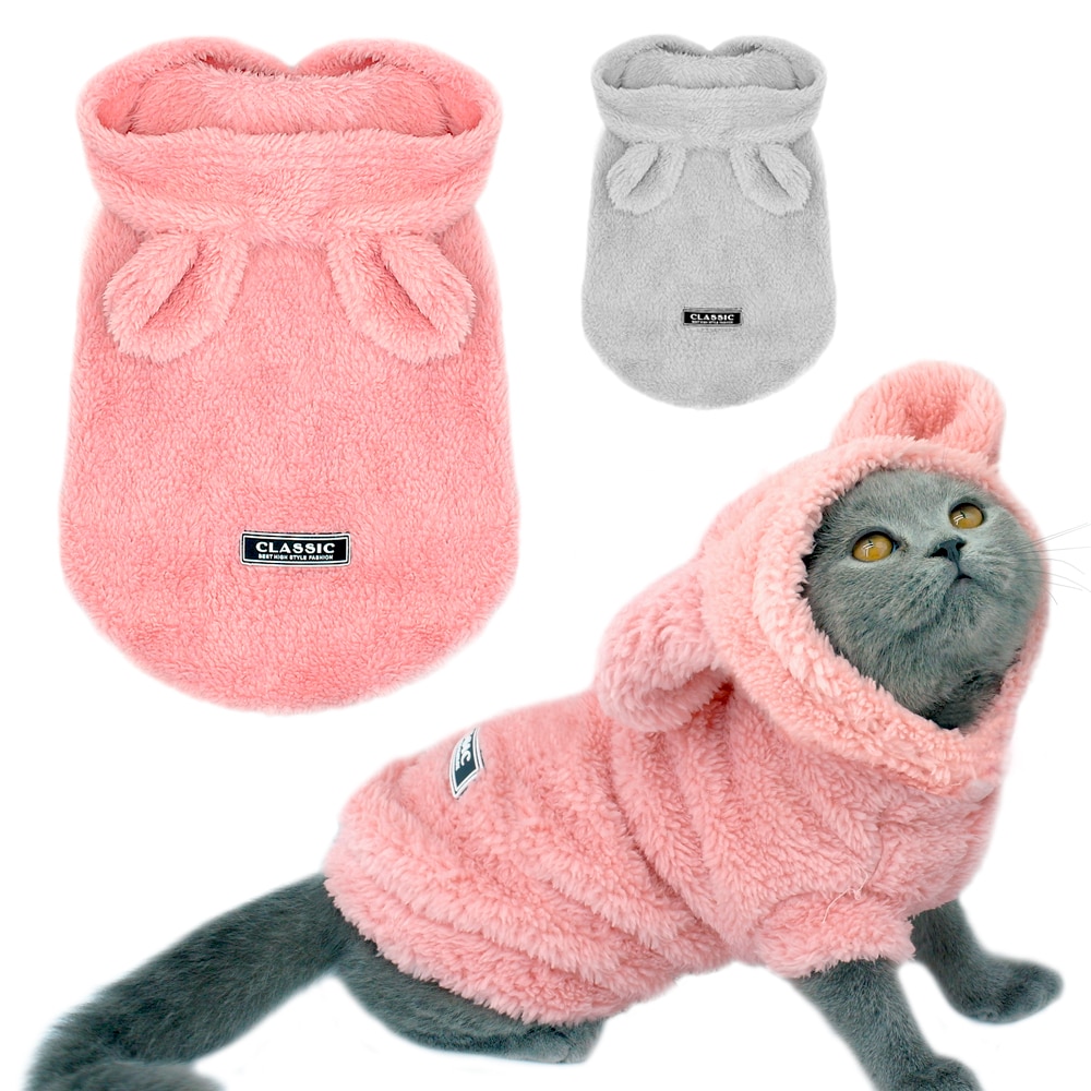 Warm Cat Clothes Winter Pet Puppy Kitten Coat Jacket For Small Medium Dogs Cats Chihuahua Yorkshire Clothing Costume Pink S-2XL — image 1