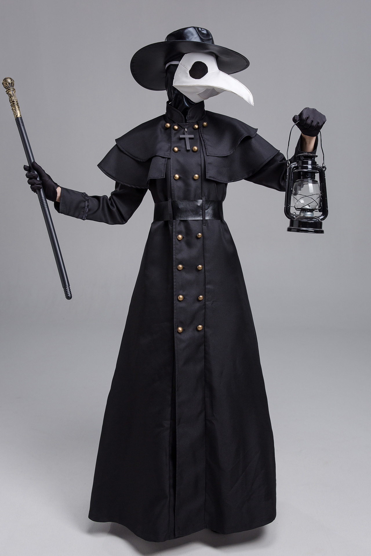 Disfraz de Doctor de la Peste Medieval de Halloween con Cara de Halcón y Boca Larga — imagen 4
