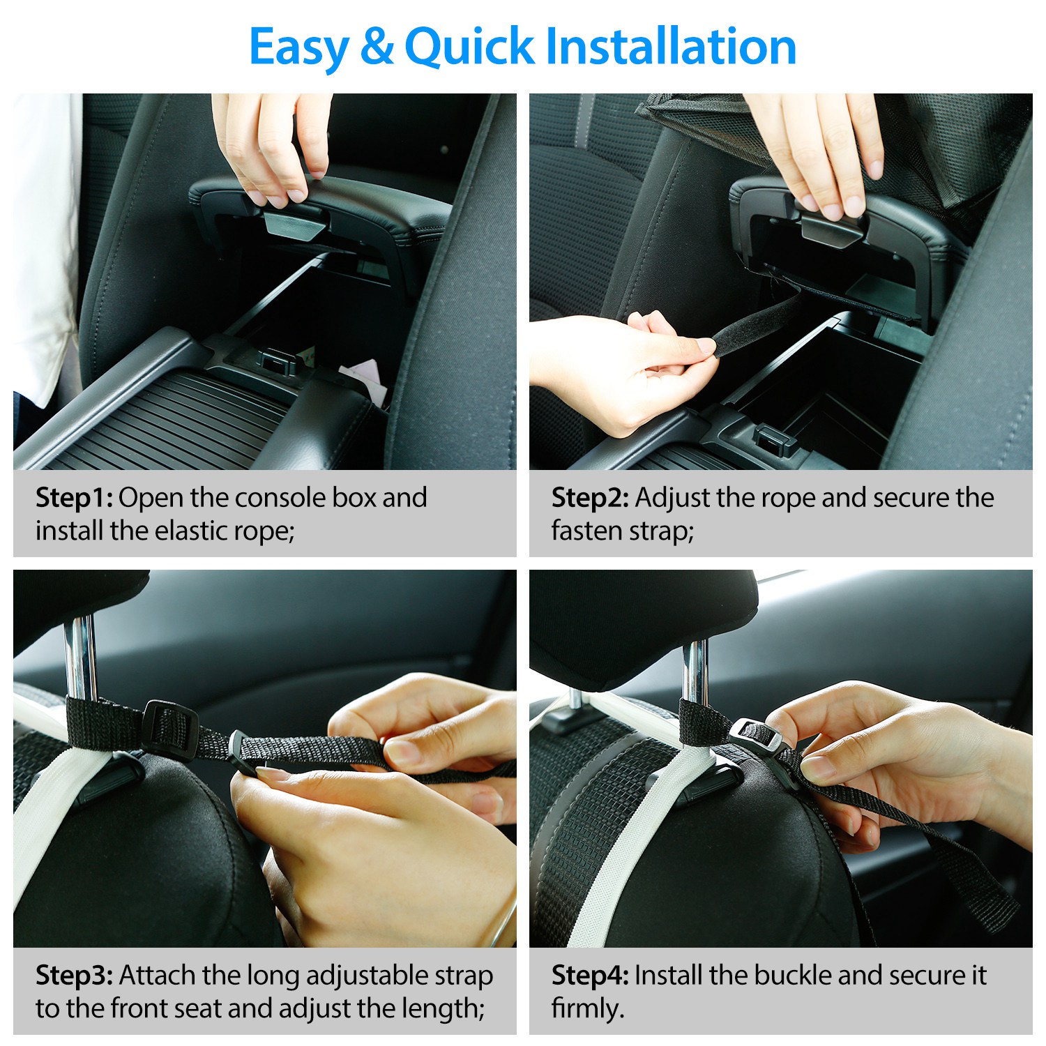 Car Net Pocket Handbag Holder Car Storage Netting Pouch Seat Side Storage Mesh Organizers Bag For Purse Phone Documents Barrier Pets Kids At Backseat — image 8