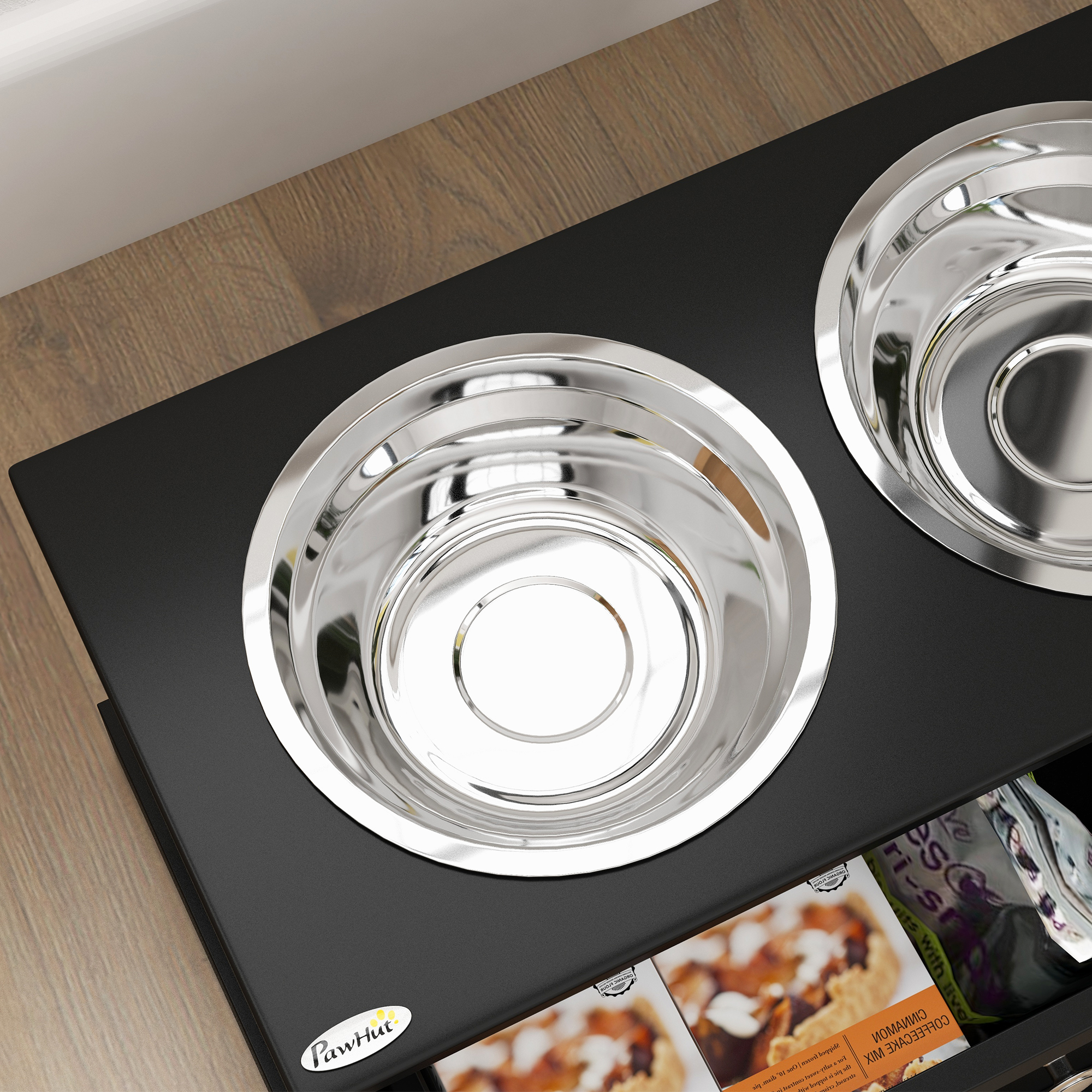 Platos para Perros Elevados con Caja de Almacenamiento, Soporte para Comida y Agua de Perro, Negro — imagen 6