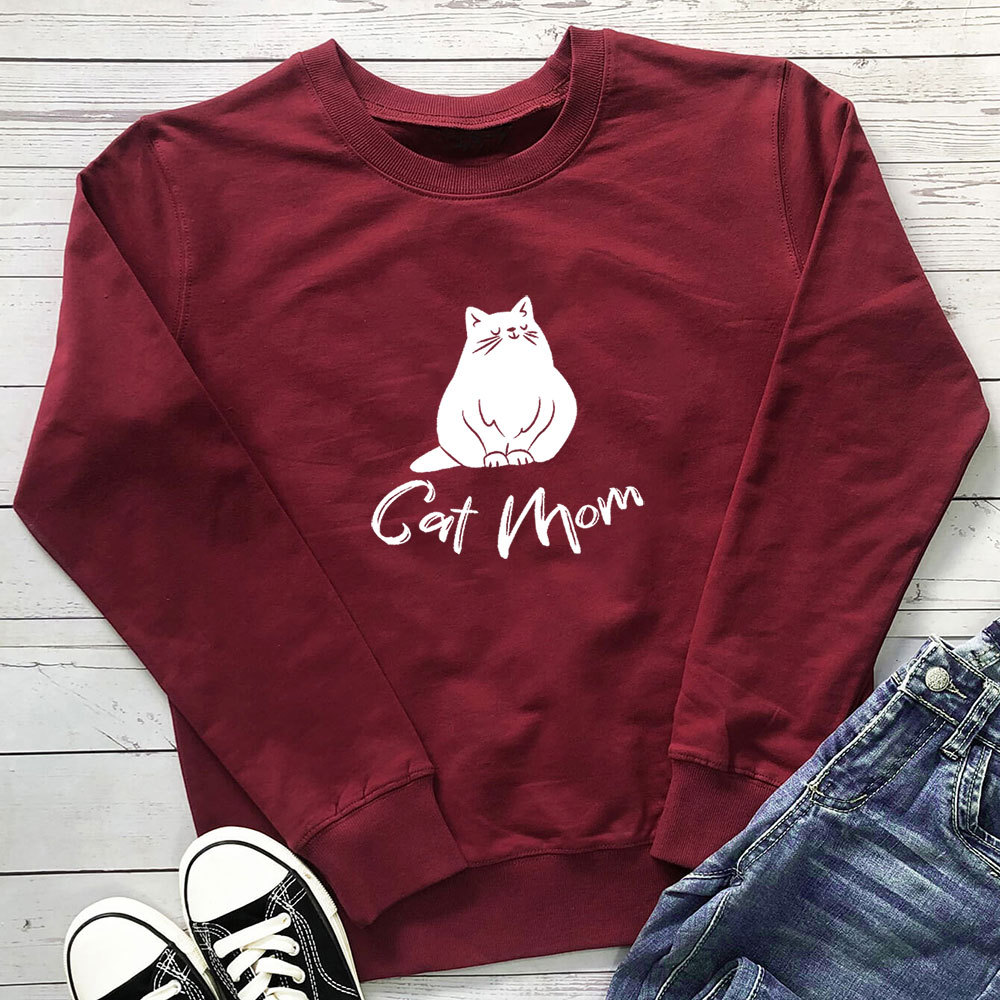 Cat printed round neck long sleeved sweatshirt — image 8