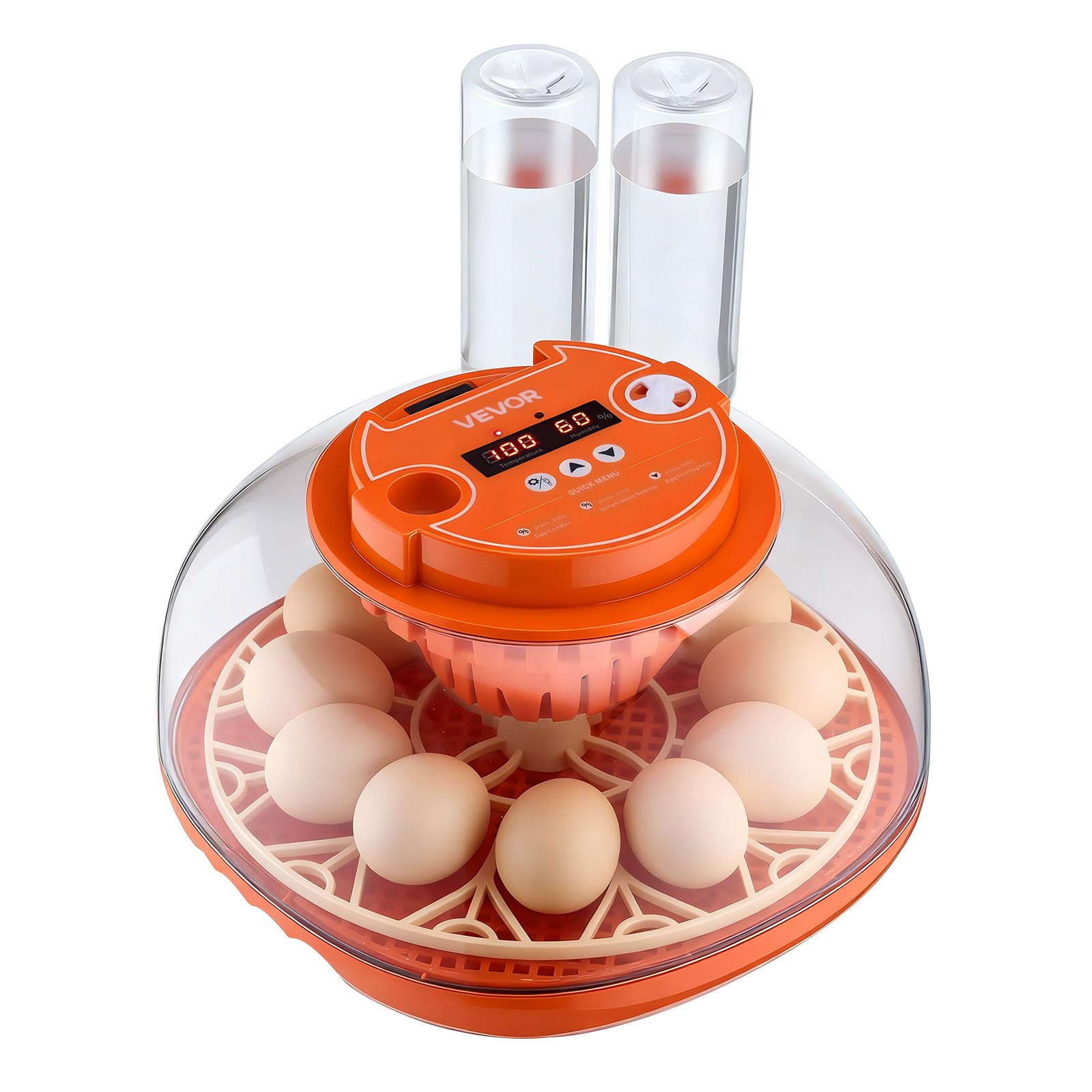 Incubadora de 12 Huevos, Volteador Automático de Huevos con Ovoscopio LED, Control de Temperatura y Humedad, Ventana Transparente de Visión 360°, Incubadora de Huevos de Aves de Corral para Hogar y Granja, para Incubar Pollitos, Patos, Gansos y Codornices — imagen 1