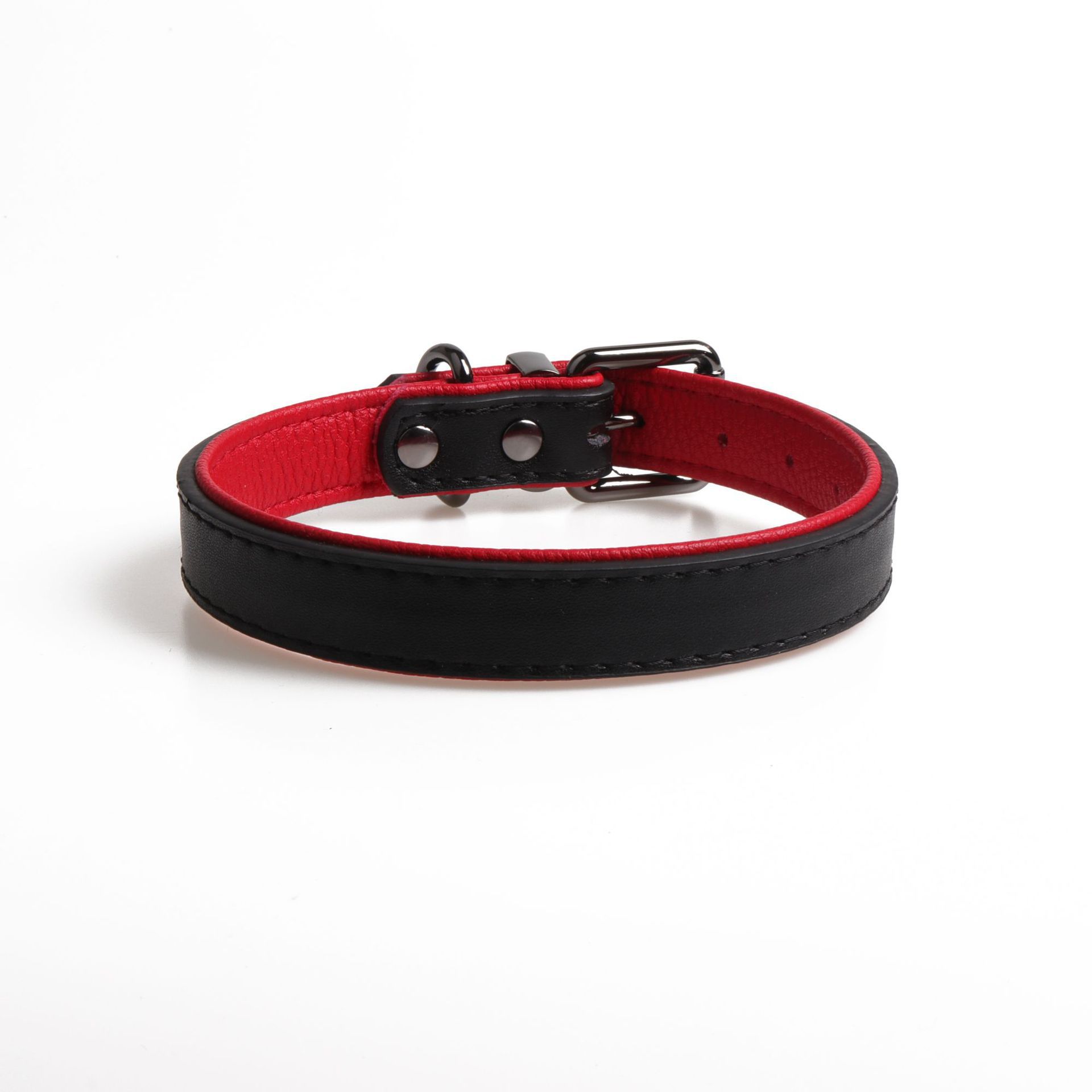 New High-Quality Leather Pet Collar Soft Double Leather Collar — image 11