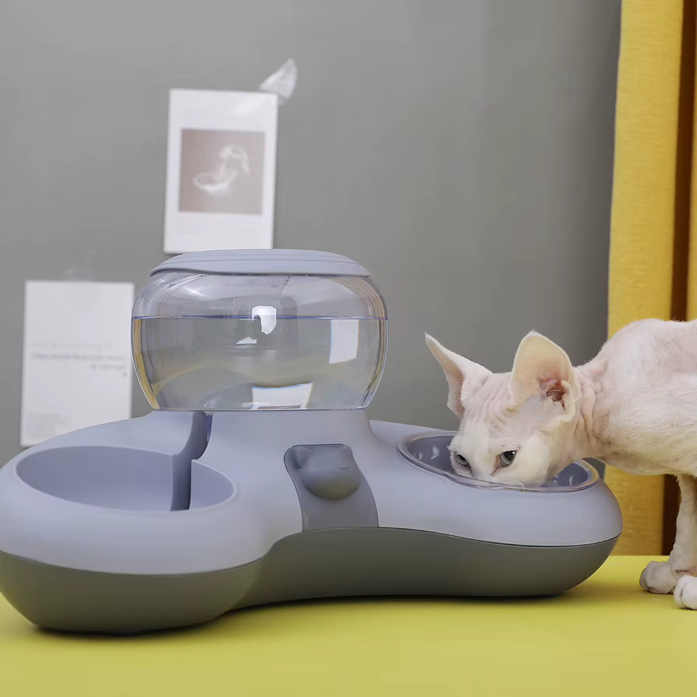 HOOPET New Style Cat Automatic Drinking Feeding Bowl Anti-overturning Non-slip Bowl for Cats Dogs Cat Food Holder Teddy Dog Bowl — image 2
