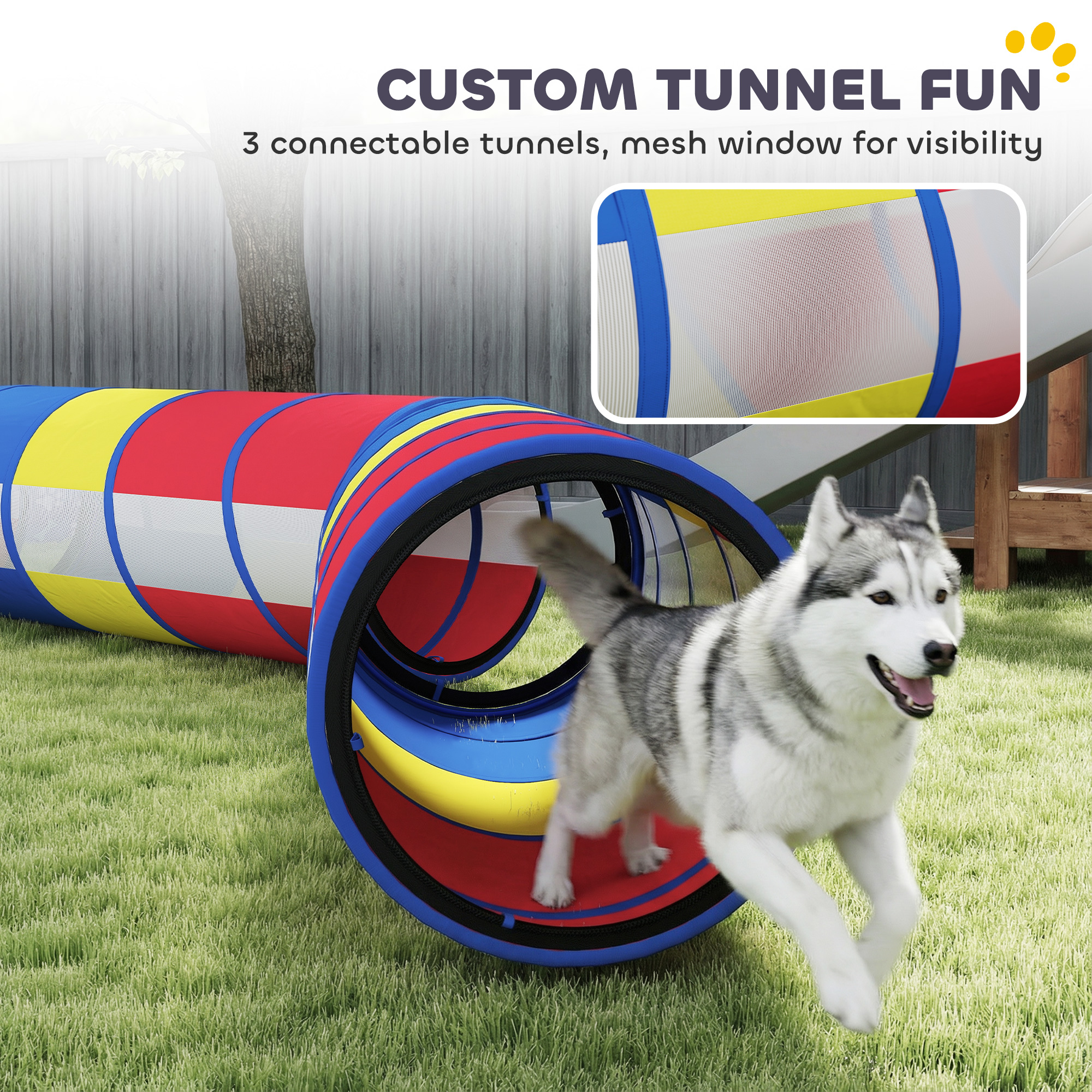 Dog Agility Training Equipment, 12-Piece Dog Obstacle Course with Adjustable Hurdle & Ring, 4 Tunnels, Weave Poles — image 2