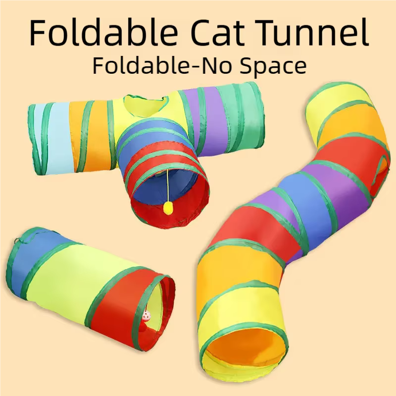 Túnel de Gato: Juego Interactivo para Felinos con Hoyo de Mirada y Espacio de Ejercicio — imagen 1