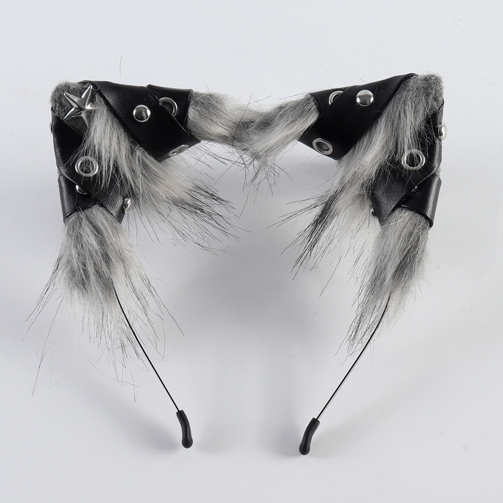 Auriculares de Orejas de Animal Punk Estilo de Cuero para Fiesta de Halloween — imagen 8