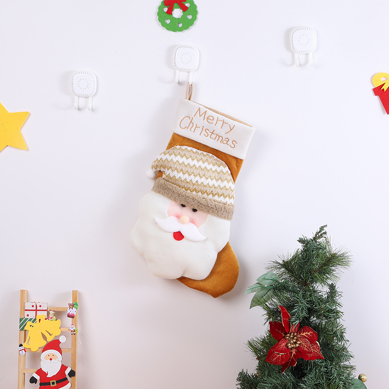 Christmas candy bag, gift bag, cute cartoon big head old man, snowman, reindeer, Christmas socks decoration — image 6