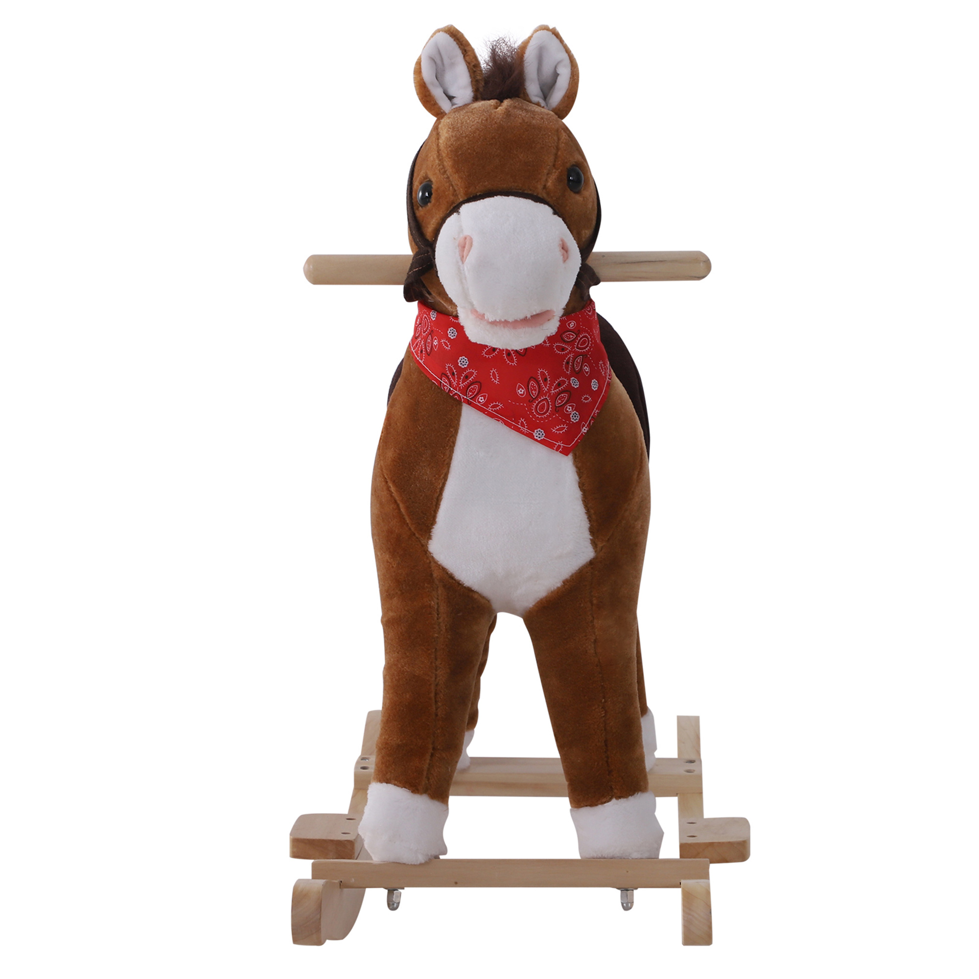 Caballo de Paja Montado con Sonidos Realistas y Pañuelo Rojo para Niños Mayores de 3 Años Regalo de Cumpleaños — imagen 5