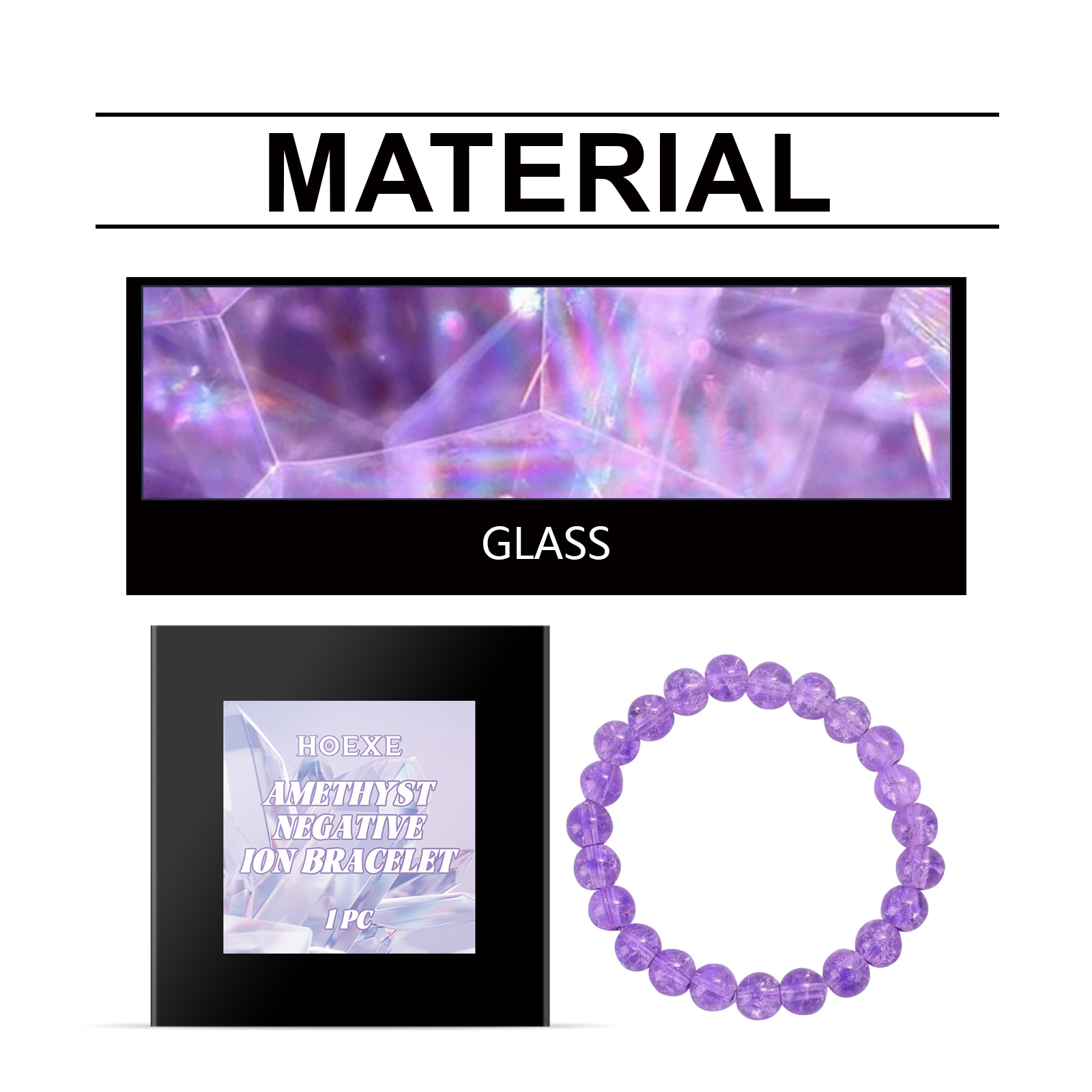 Purple Bracelet Purple Rabbit Hair Crystal Personality Trend Fashion With Purple Hand Beaded Bracelet — image 5