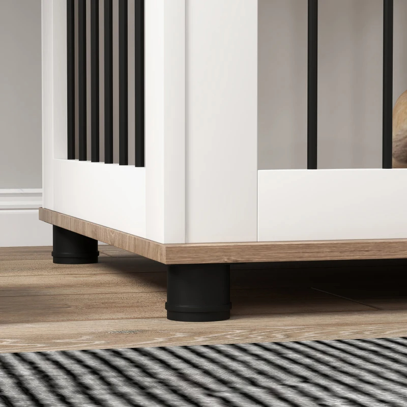 Mueble de Jaula para Perros con Puerta Blindada, Mesa Lateral para Canes y Pequeños Animales, Madera Tostada Marrón — imagen 10