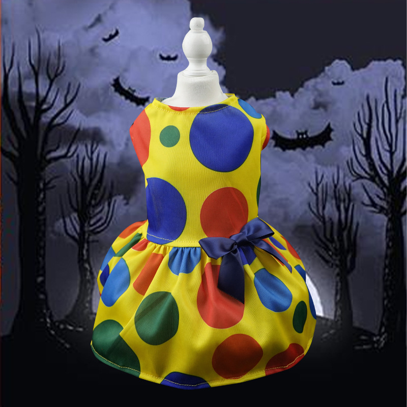 Pet Clothes Halloween Factory Dress for Small Dogs, Cute Clown Wizard Printed Design — image 8