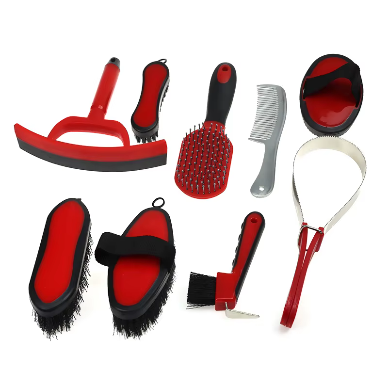 Kit de Aseo para Caballos 9 Piezas - Cepillos para el Cuidado del Pelaje con Bolsa para Transportar — imagen 2