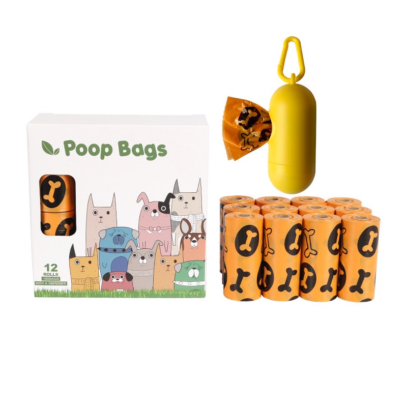 Orange and green pet garbage bags for dogs to pick up feces and defecate — image 8