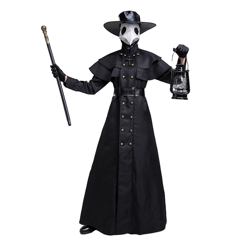 Disfraz de Doctor de la Peste Medieval de Halloween con Cara de Halcón y Boca Larga — imagen 19