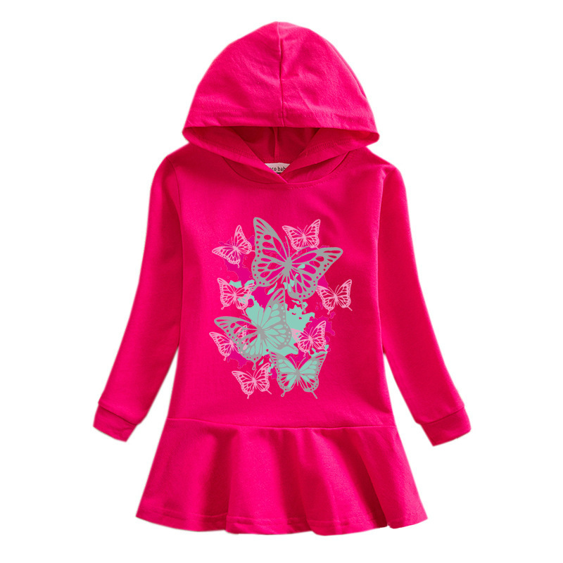 Girls' butterfly hooded sweatshirt dress — image 13