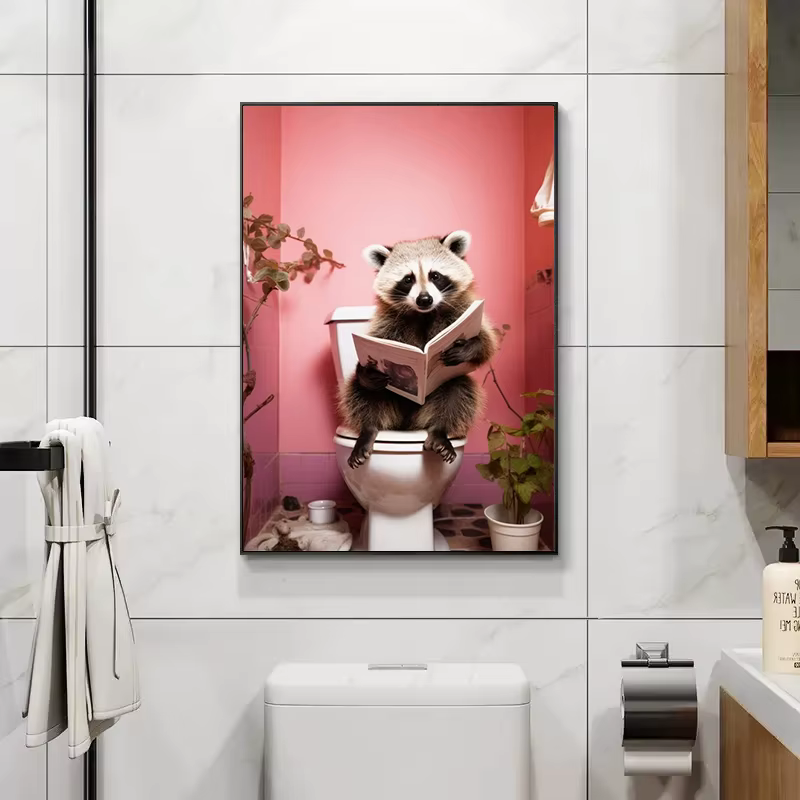 Pósters de Animales: Panda, Elefante y Chimpancé - Decoración Divertida para Baño, Inodoro o Habitación — imagen 4