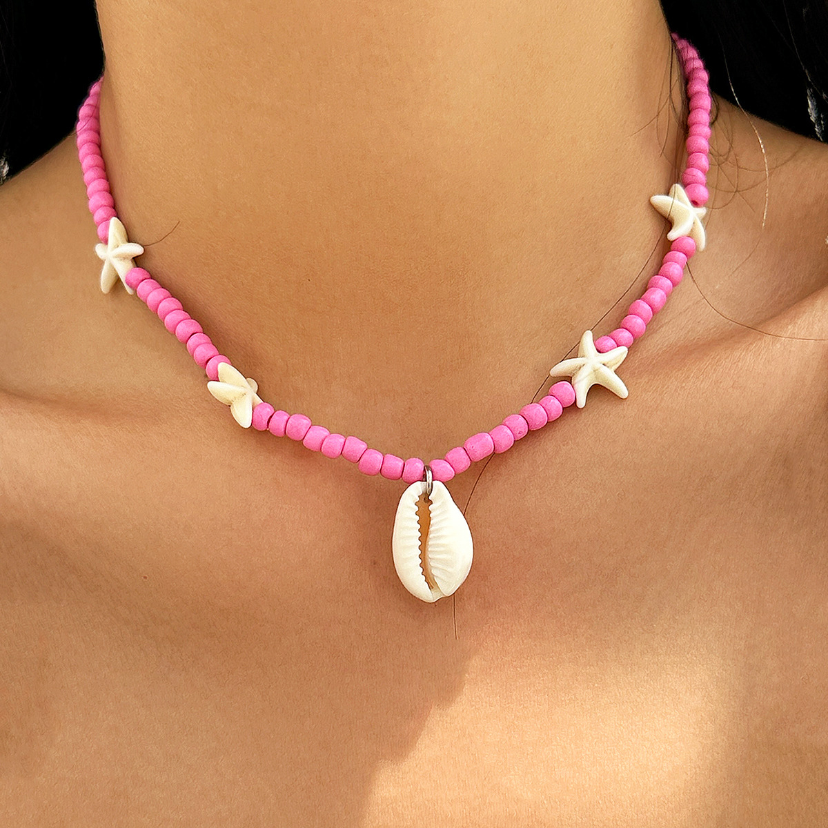 Collar de mariposa de viento para cuello, collar de concha del océano, collar estrella de mar versátil — imagen 9