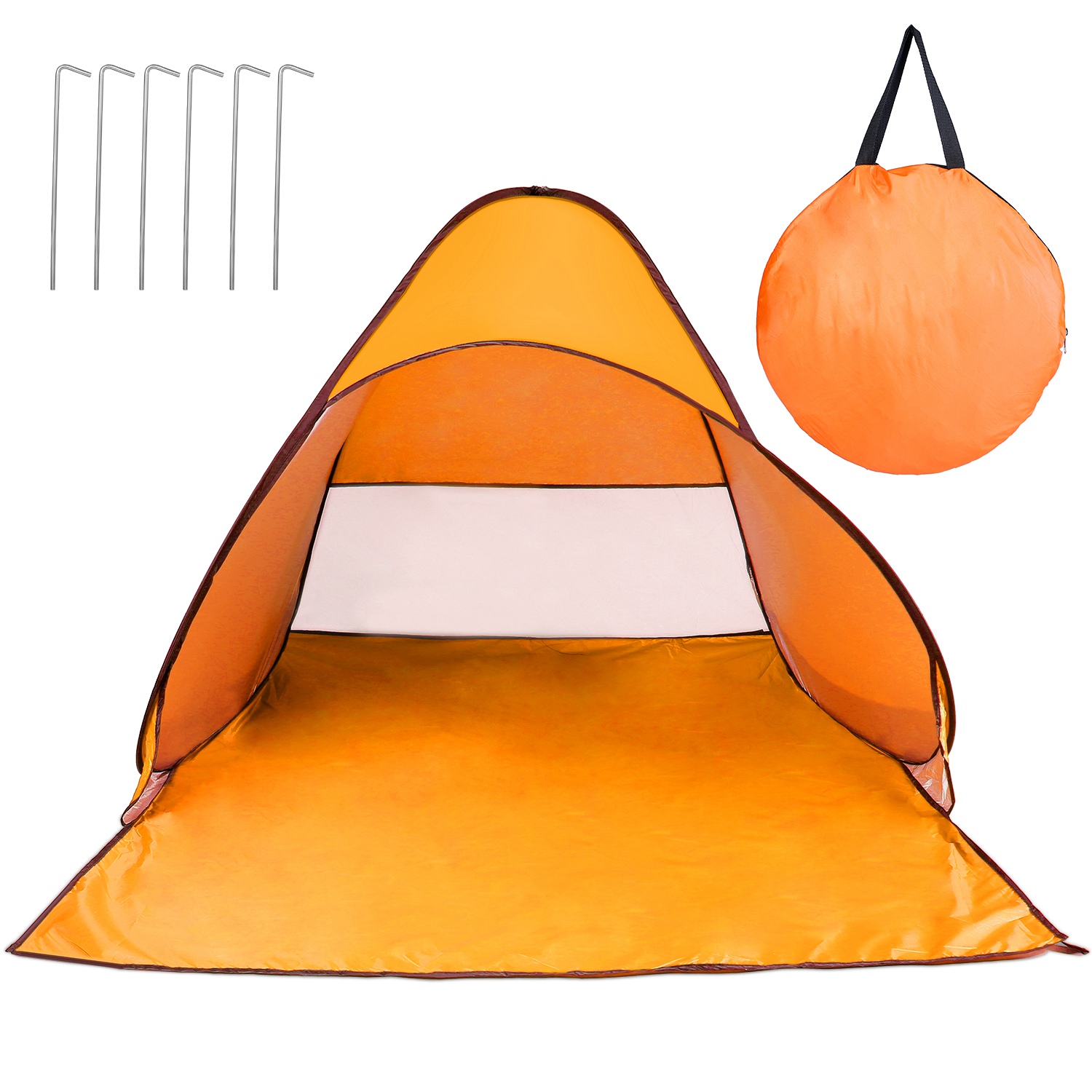 Carpa de Playa para 2-3 Personas con Ventana de Malla y Bolsa de Almacenamiento, 64.96 x 59.06 x 43.31 pulg, Anti-UV, Automática e Impermeable, para Playa, Camping, Pesca, Parque y Lago al Aire Libre — imagen 8