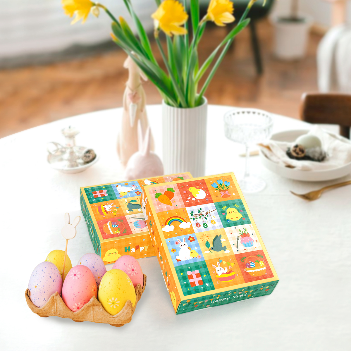 15 Piezas de Cajas de Dulces Tema Primavera: Decoraciones para Fiesta de Pascua Cumpleaños Navidad y Verano con Ositos Conejos Zanahorias y Pájaros — imagen 9