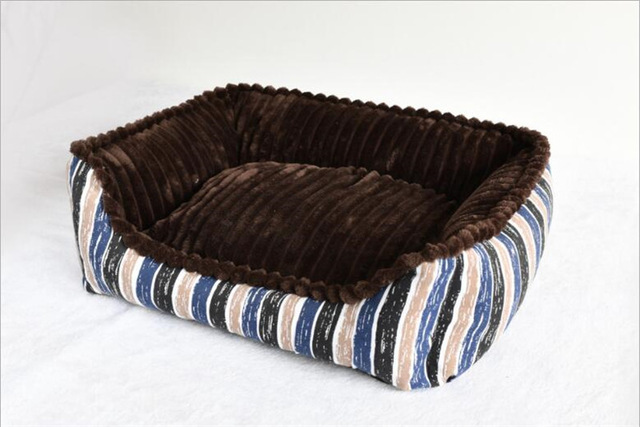 Full detachable style canvas square kennel Super Soft short plush Winter Warm Cat nest with removable cushion Pet nest mattress — image 4