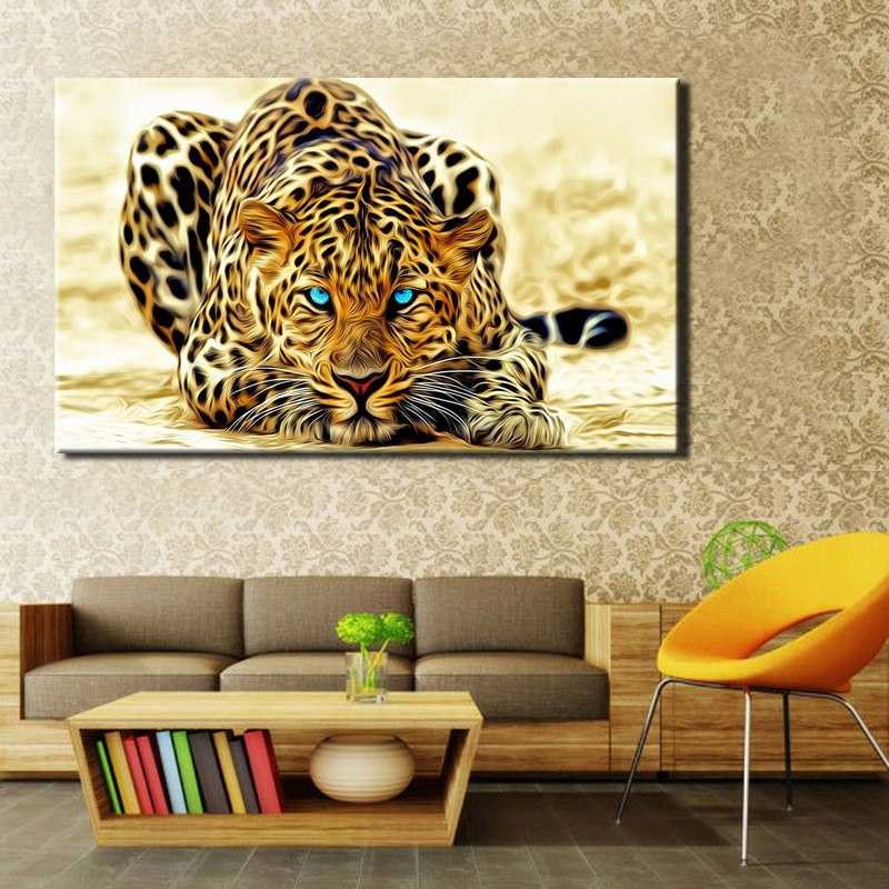 Modern Paintings HD Digital Printed on Canvas, Wall Art Large Leopard Poster for Living Room Home Decor No Frame — image 2
