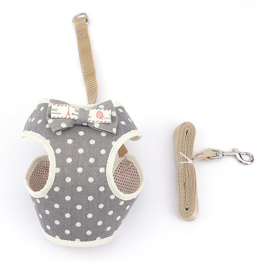 Cute Dog Cat Harness and Leash Set Nylon Mesh Pet Puppy Harness Lead Cat Collar Clothes Vest for Small Cats Kitten Pet Supplies — image 8