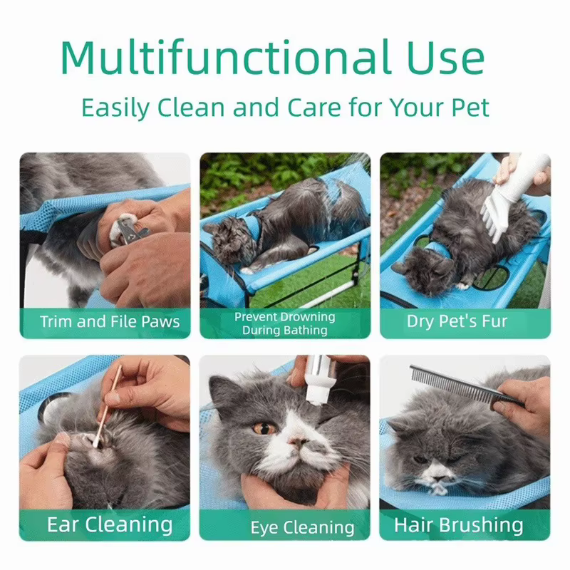 Pet Grooming Hammock With Stand Foldable Design Joint Protection For Small & Medium Pets Ideal For Home And Salon Daily Grooming — image 4