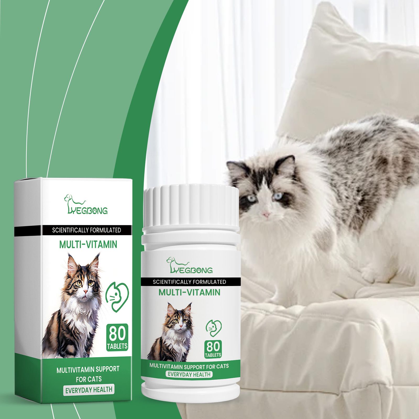 Pet Cat Multivitamin Tablets, Cats Supplement Vitamin Micronutrient Nutritional Supplements — image 4