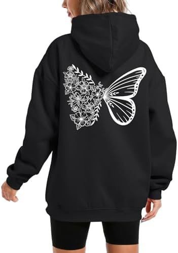 Women's Hooded Long Sleeve Fleece Sweatshirt with Kangaroo Pocket and Printed Design — image 7