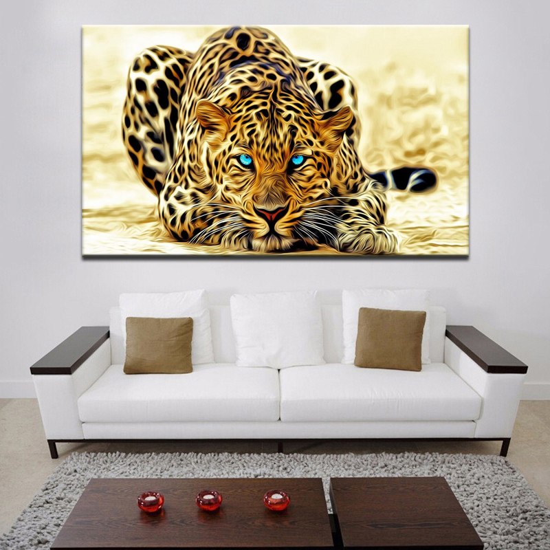 Modern Paintings HD Digital Printed on Canvas, Wall Art Large Leopard Poster for Living Room Home Decor No Frame — image 4