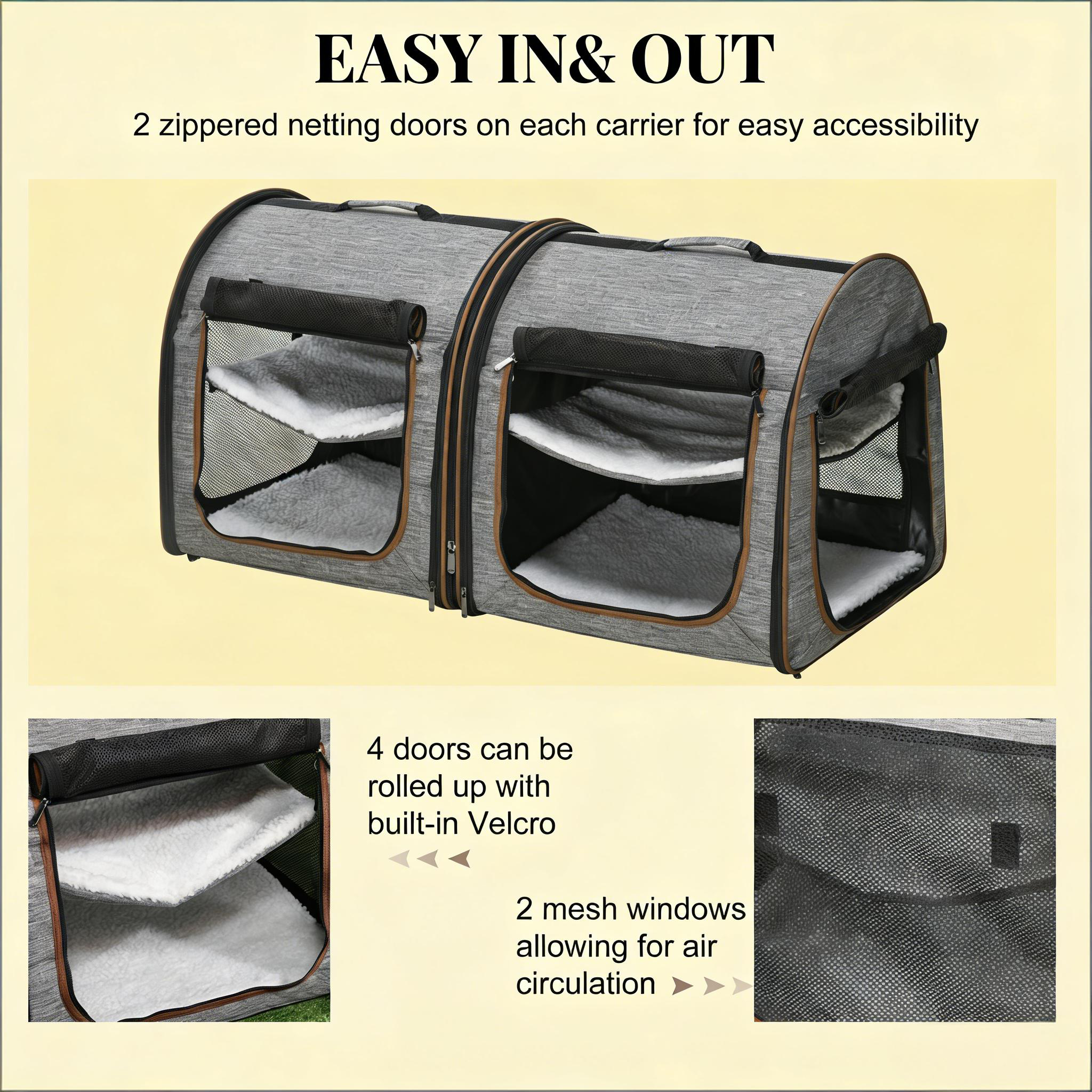 Travel Pet Crate, Portable Soft-Sided Cat Carrier Bag — image 5