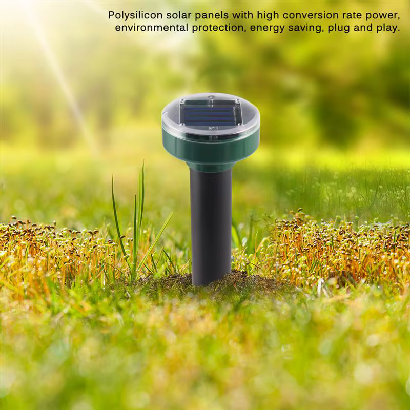 4 Piezas de Repelente Ultrasónico Solar para Ratones, Topos y Roedores, con Luz LED, Lámpara Repelente para Jardín y Patio — imagen 3