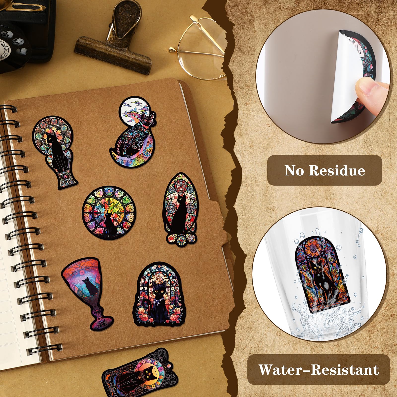 Gothic Black Cat Stickers, Graffiti Decals, Gothic Accessories, Scrapbook Stickers For Laptop, Skateboard, Water Bottle, Luggage, Phone, For Teens And Adults, Amazon Is Banned — image 5