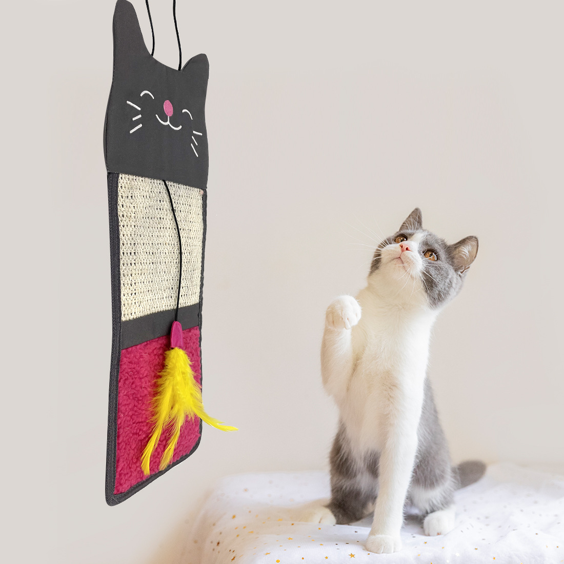 Plush de Sisal Tablero de Rasguñado para Gatos Protección para Sofás y Mesas — imagen 1