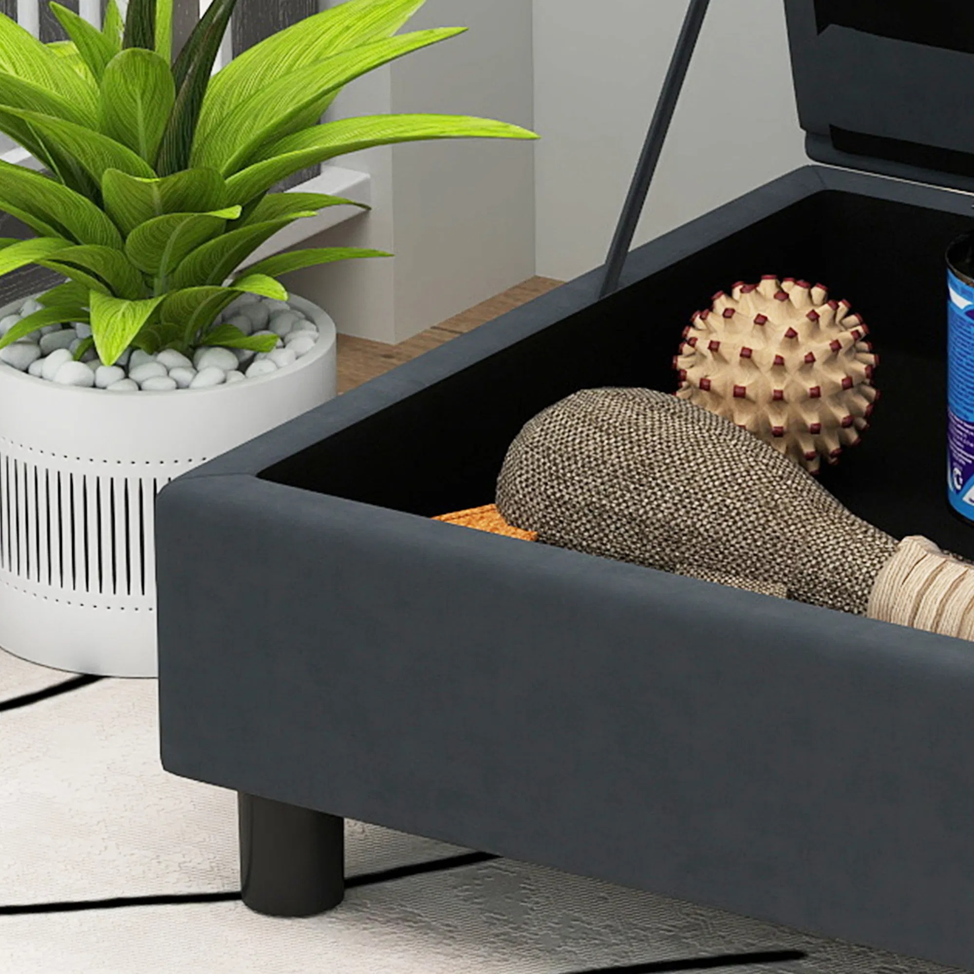 Pet Sofa Bed Couch With Storage, Pet Sofa For Cats And Small Dogs, Dark Gray — imagen 9