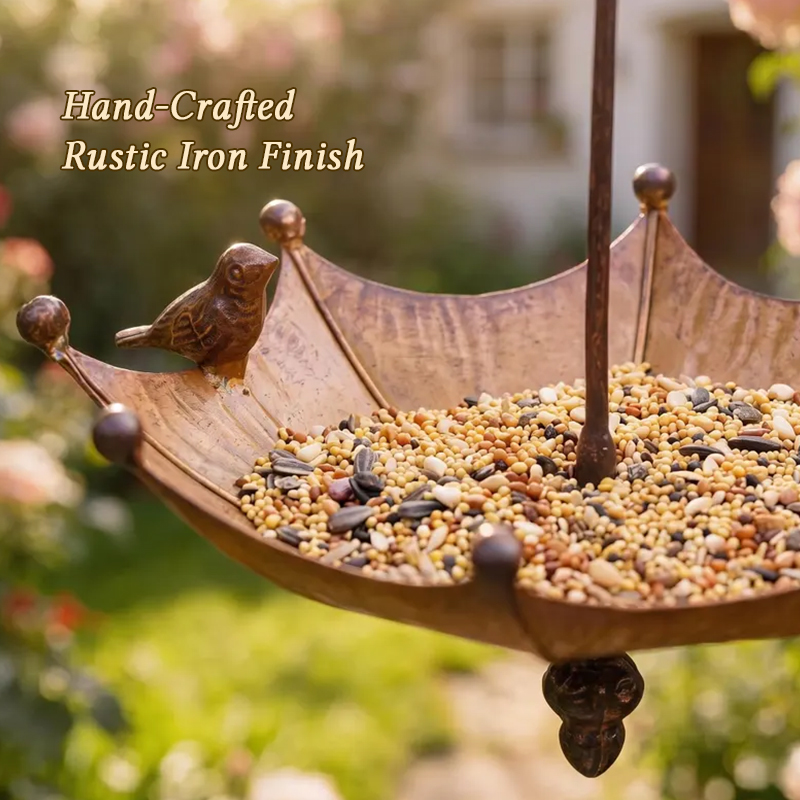 Umbrella Hanging Bird Feeder - Outdoor Iron Tray for Hummingbirds & Wild Birds (Garden & Yard) — image 5