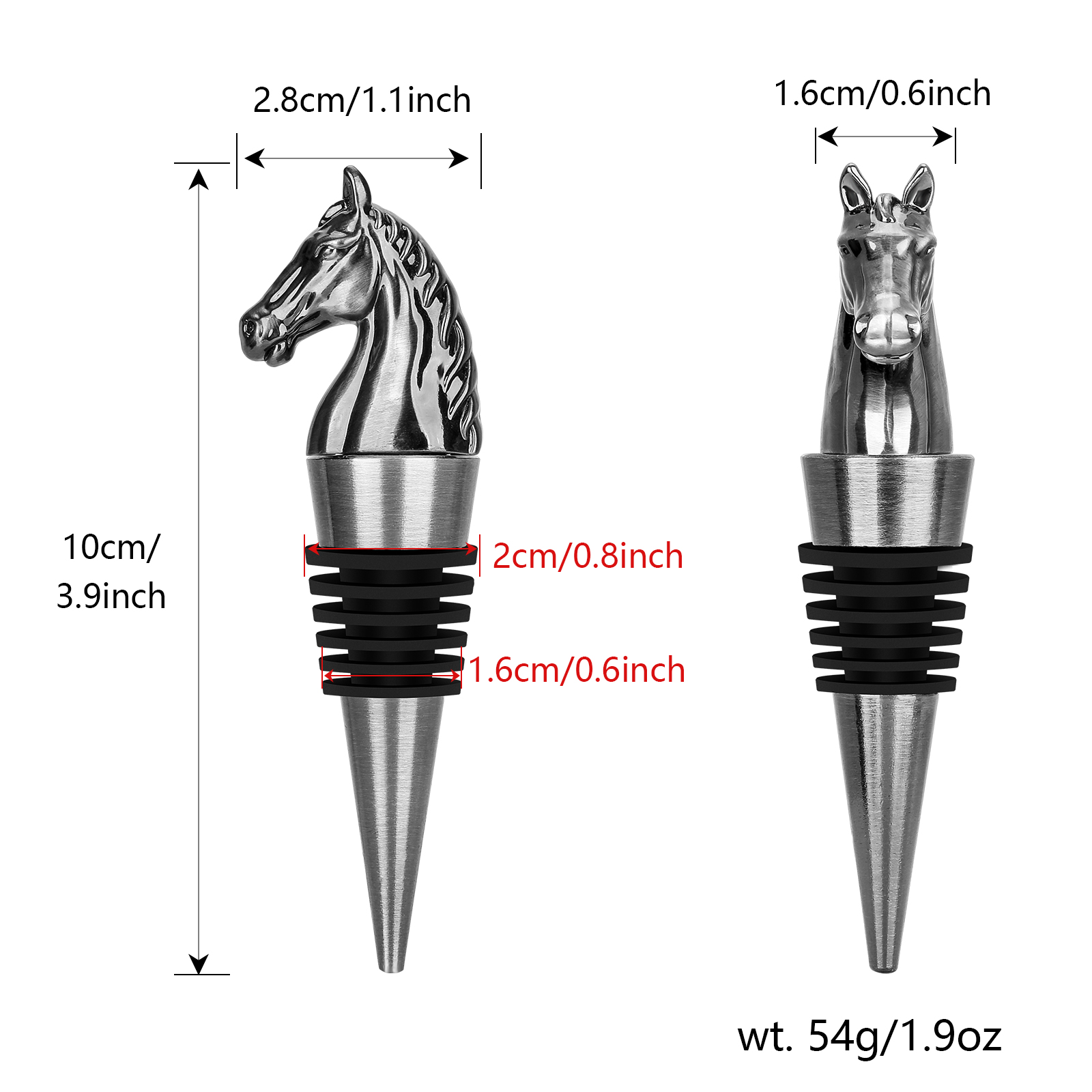 Luxury Horse Head Wine Bottle Stopper Animal-shaped Wine Stopper For Preserving Red Wine, A Kitchen Storage Gift, A Birthday Gift For Universal Wine Preservation Supplies — image 6