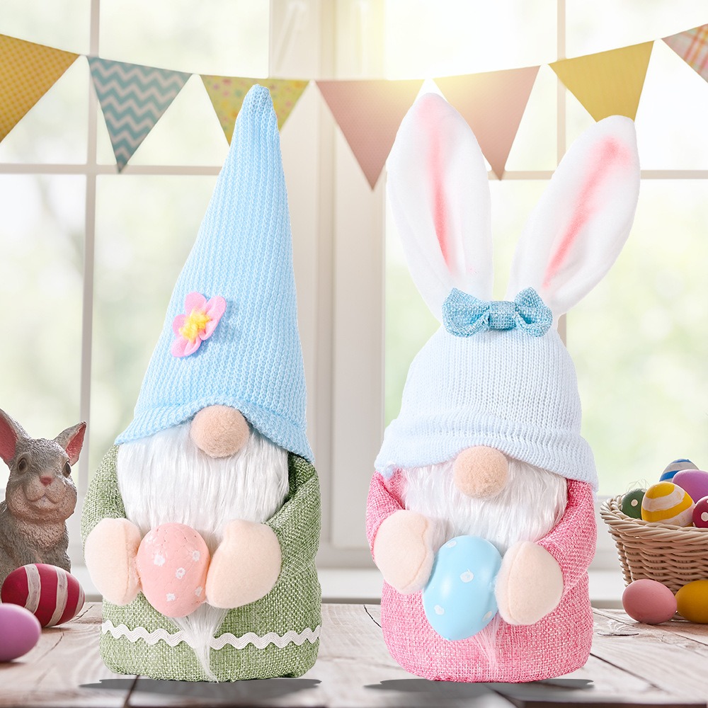 Nuevos Suministros Decorativos de Pascua Creativos Muñecos Conejitos Ojos de Cordero Figuras de Huevo Regalo — imagen 1