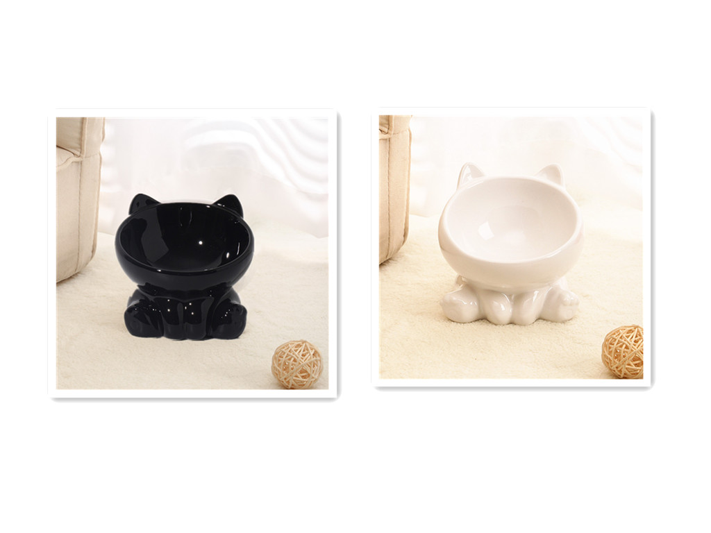 Plato Cerámico para Gatos Plato de Alimento para Mascotas Protección Cuello y Boca para Perros Plato de Comida Animal — imagen 3