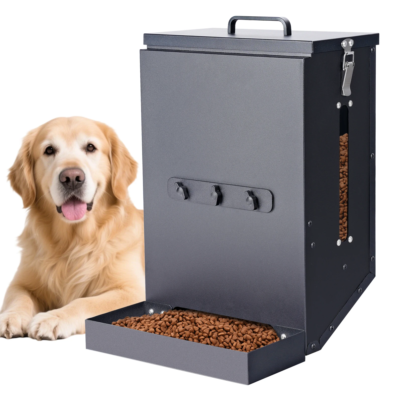 Bolita de Alimento para Perros Grande con Cuelgue en Acero Inoxidable para Caja o Jaula - Dispensador de Comida Sin Derrames para Mascotas — imagen 1