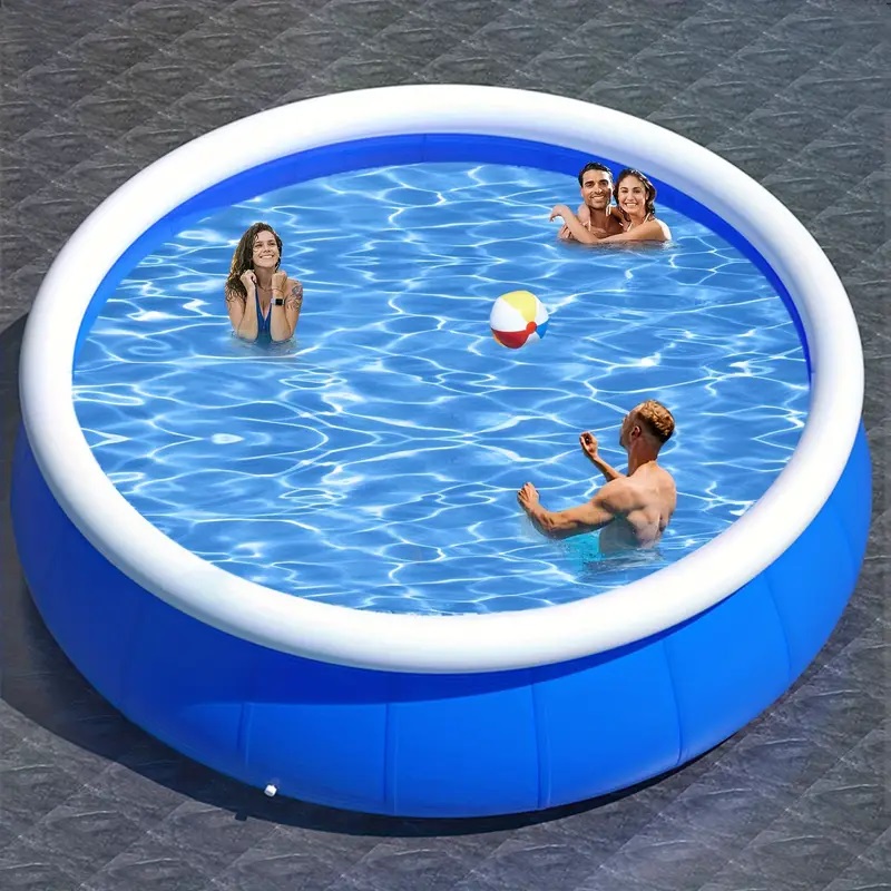 Piscina Inflable de Mariposa 366x76 - Piscina de Malla Enrollada de PVC Azul — imagen 1